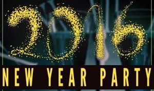 A poster that shows a 2016 new year party.