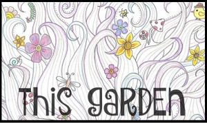 This garden coloring page with wording.