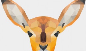 The head of an antelope shows a low-polygon style.