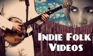 An indie folk video with a man skillfully playing a banjo.